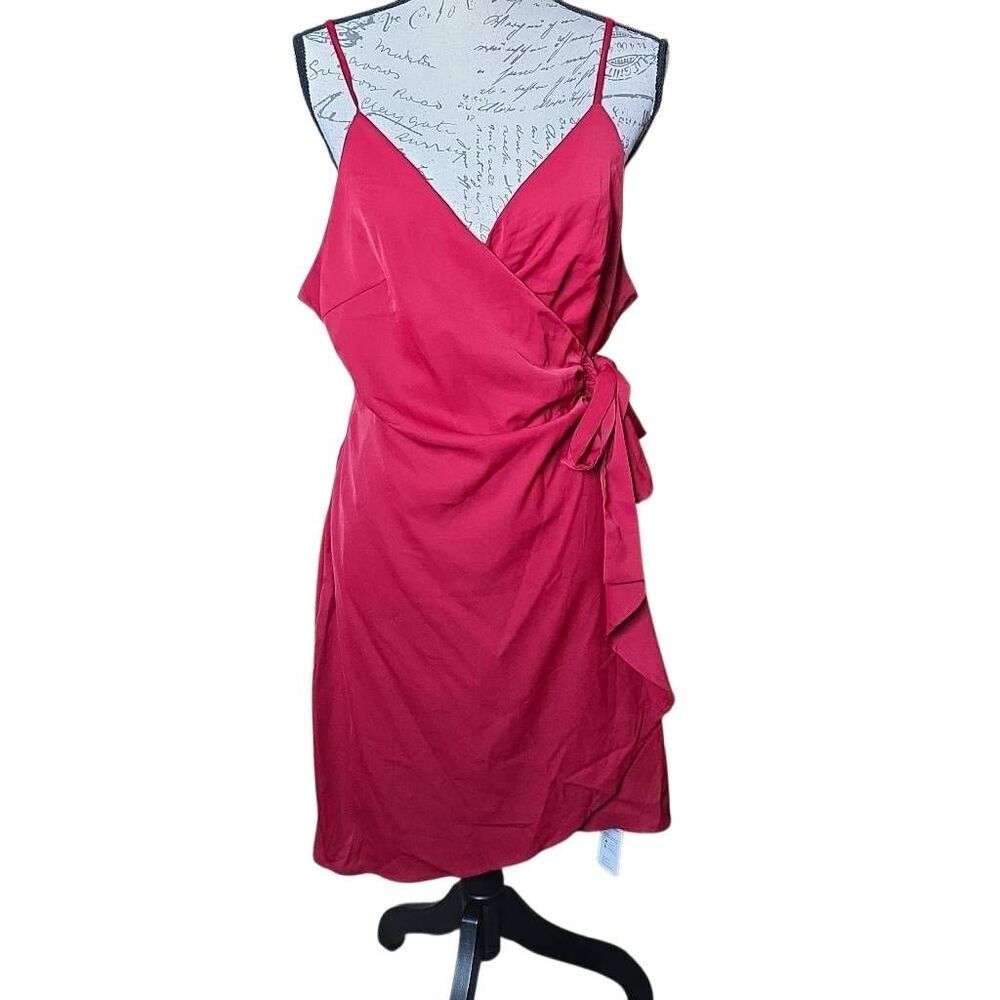 Cupshe Women's Size Large Red Tie Front Wrap Dress